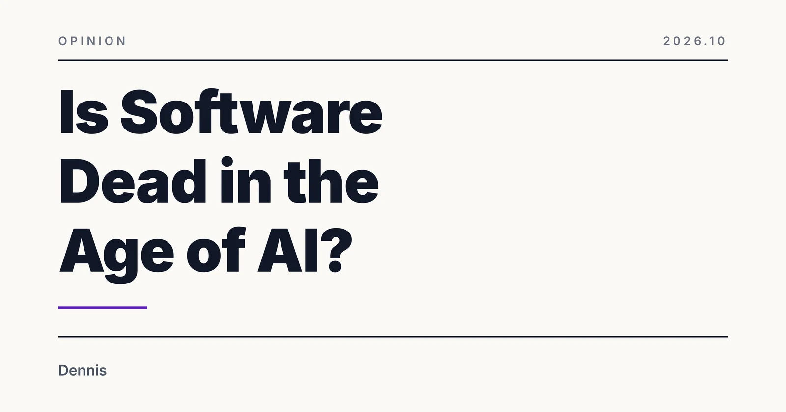 Is Software Dead in the Age of AI?